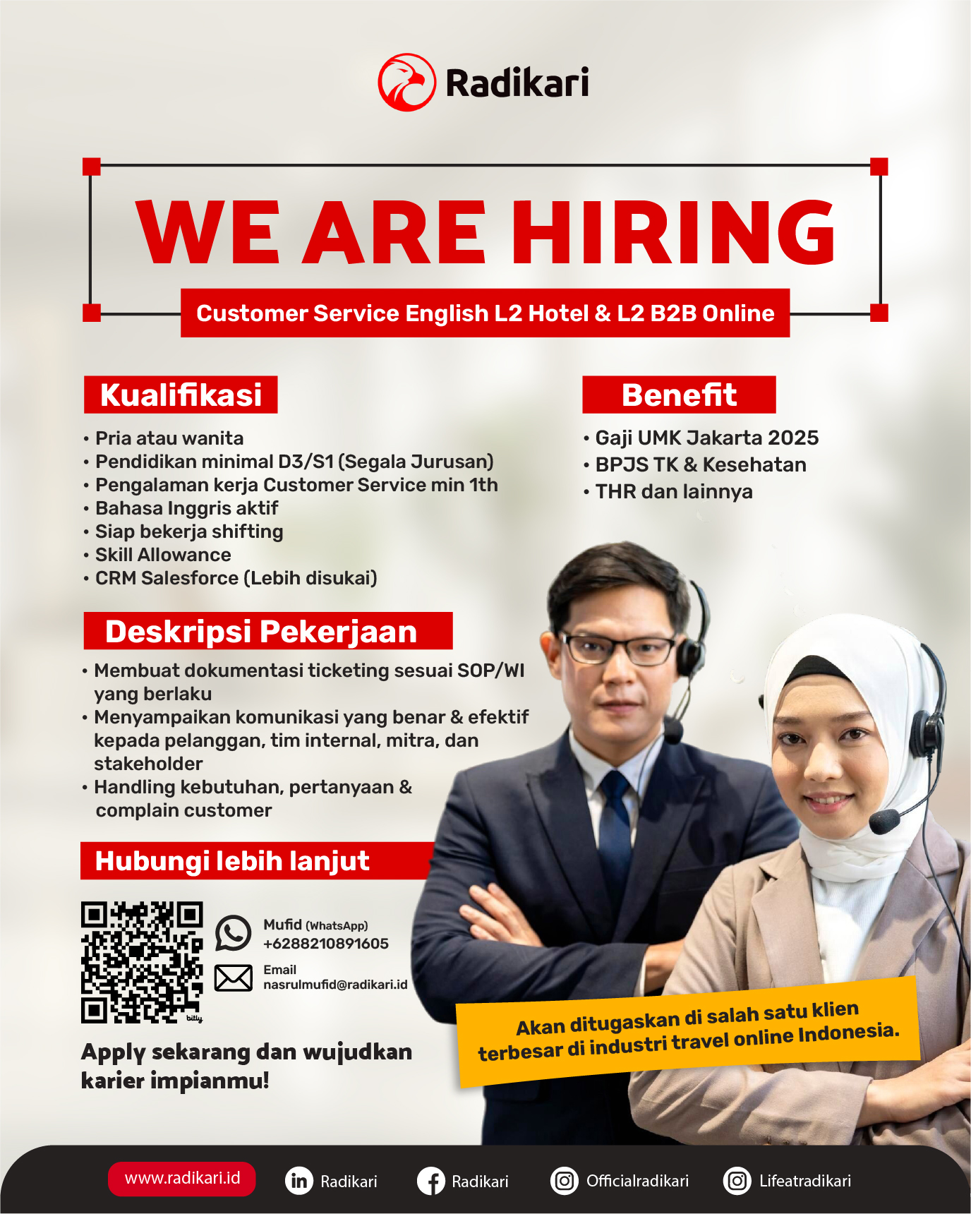 Customer Service English L2 Hotel & L2 B2B Online